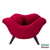 Elegant Lip Style Sofa | Wooden Decorative | Burgundy