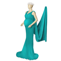 Mermaid Flare M010 Maternity Gown | L | Green