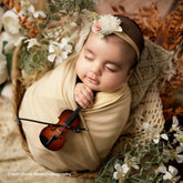Baby Girl Net Rose Flower With Pearl Hairband H063 | 1Y | Peach