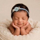Dreamy Chiffon Floral Headband H129 | Teal Blue