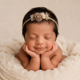 Chic Floral Grace Headband H130 | Light Brown