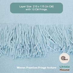 Hand Woven Premium Fringe Layer L024 | Ice Blue