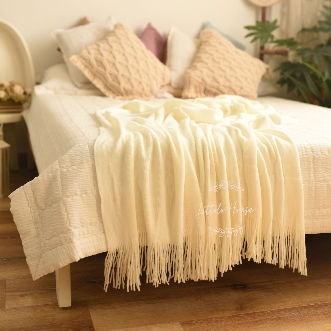 Hand Woven Premium Fringe Layer L024 | White