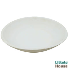 Handmade Round Bowl | Wooden Tableware | Rustic White