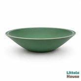 Handmade Round Bowl | Wooden Tableware | Leaf Green