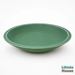 Handmade Round Bowl | Wooden Tableware | Leaf Green