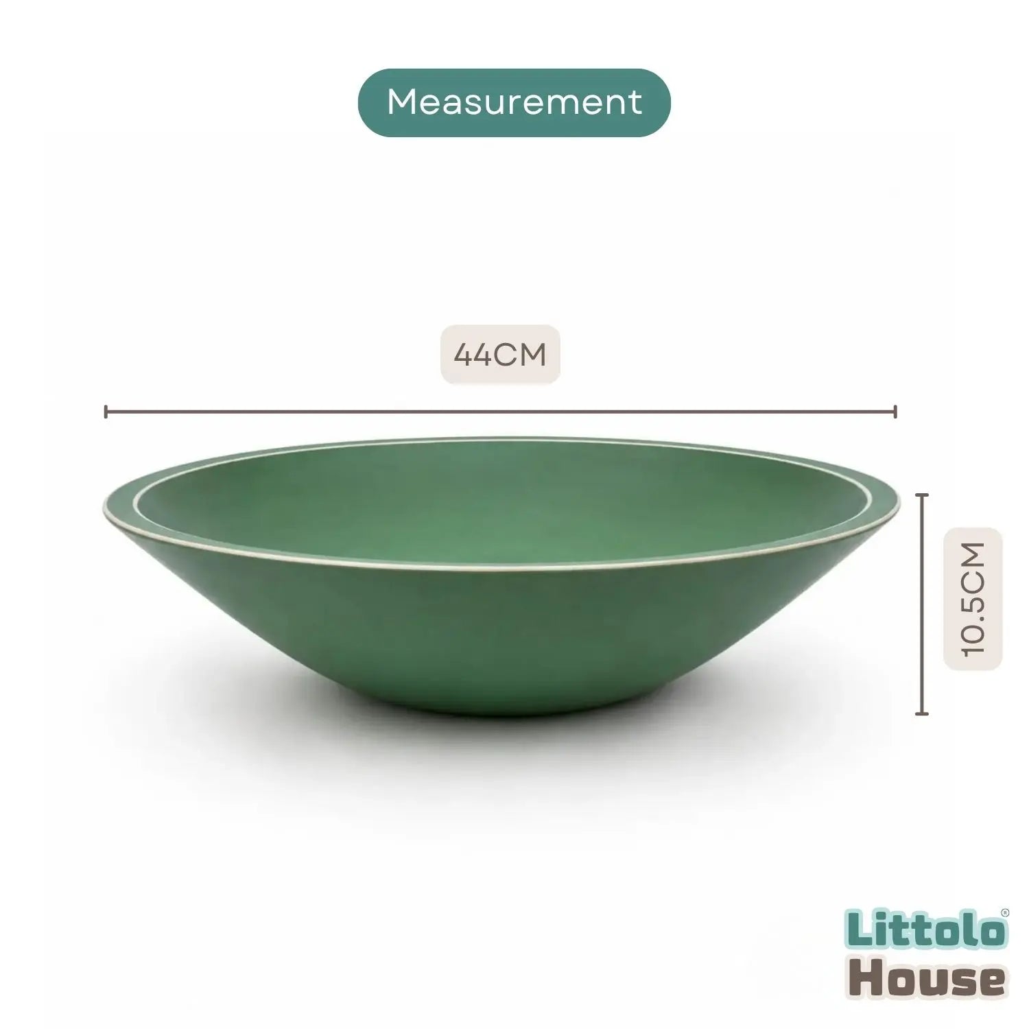 Handmade Round Bowl | Wooden Tableware | Leaf Green