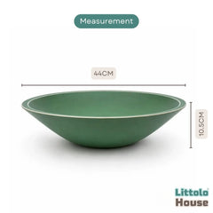 Handmade Round Bowl | Wooden Tableware | Leaf Green