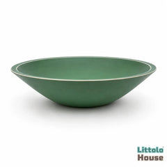 Handmade Round Bowl | Wooden Tableware | Leaf Green