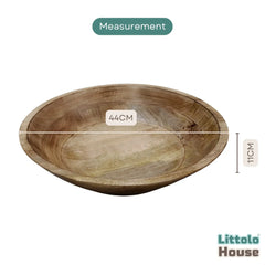 Handmade Round Bowl | Wooden Tableware | Natural Wood