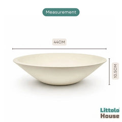 Handmade Round Bowl | Wooden Tableware | Rustic Cream