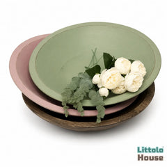 Handmade Round Bowl | Wooden Tableware | Leaf Green