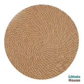 Hemp Rope Circular Flat Mat Layer | Natural