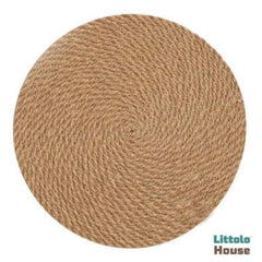 Hemp Rope Circular Flat Mat Layer | Natural