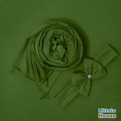 Jersey Layer with Wrap and Hairband SR058 | Set of 3 | Leaf Green