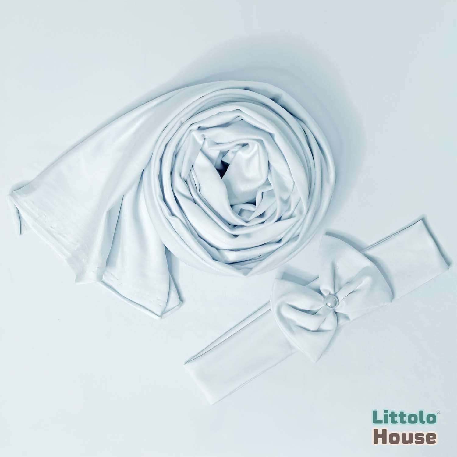 Jersey Layer with Wrap and Hairband SR058 | Set of 3 | Sky
