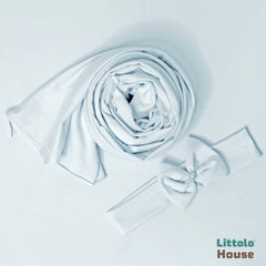 Jersey Layer with Wrap and Hairband SR058 | Set of 3 | Sky