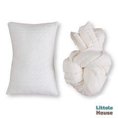 Knit Ribbed Stretchy Wrap with Pillow SR055 | NB | Milky White