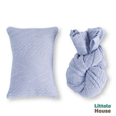 Knit Ribbed Stretchy Wrap with Pillow SR055 | NB | Steel Blue
