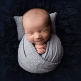 Knit Ribbed Stretchy Wrap with Pillow SR055 | NB | Dark Grey