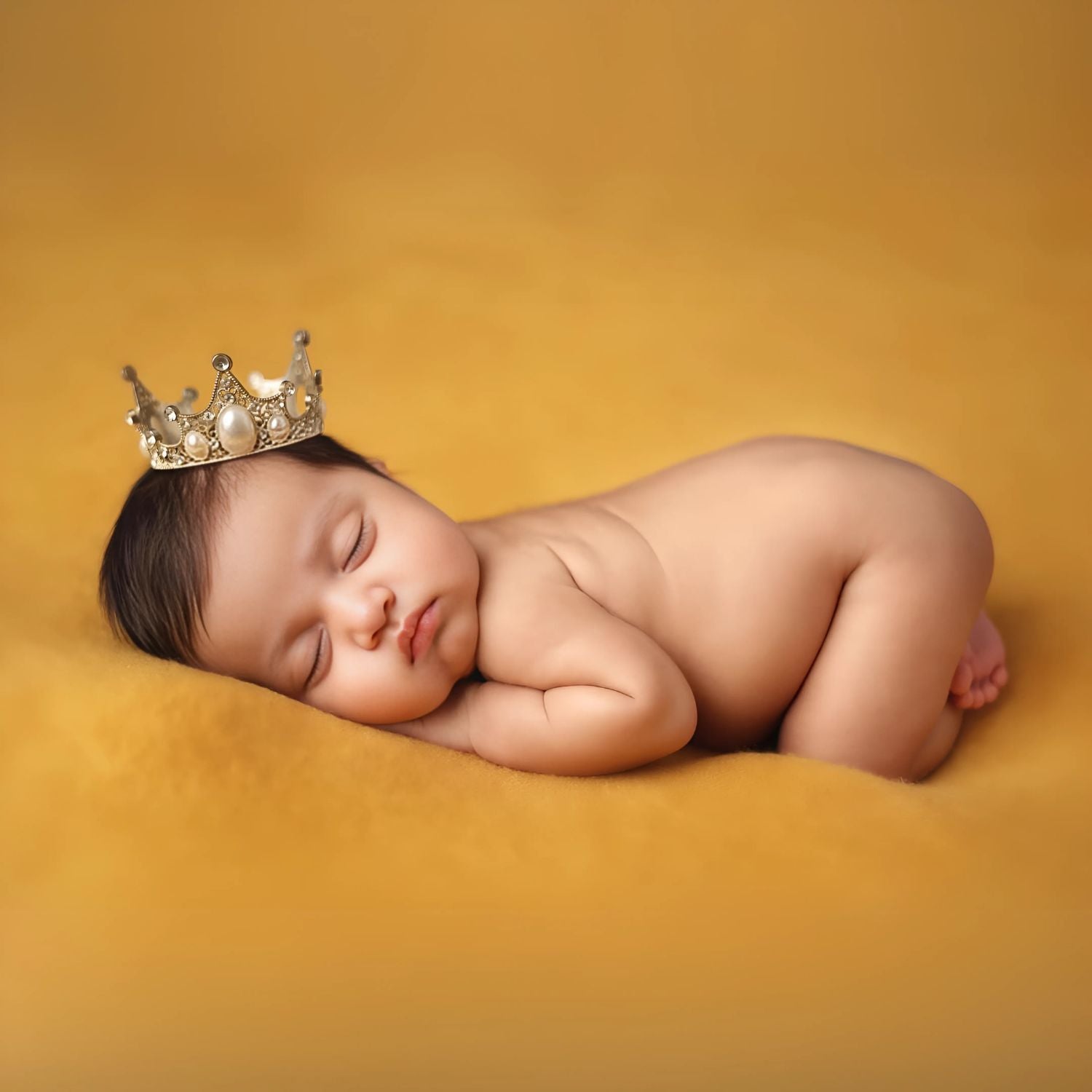 Baby Royal Pearl Crown | NB | Golden