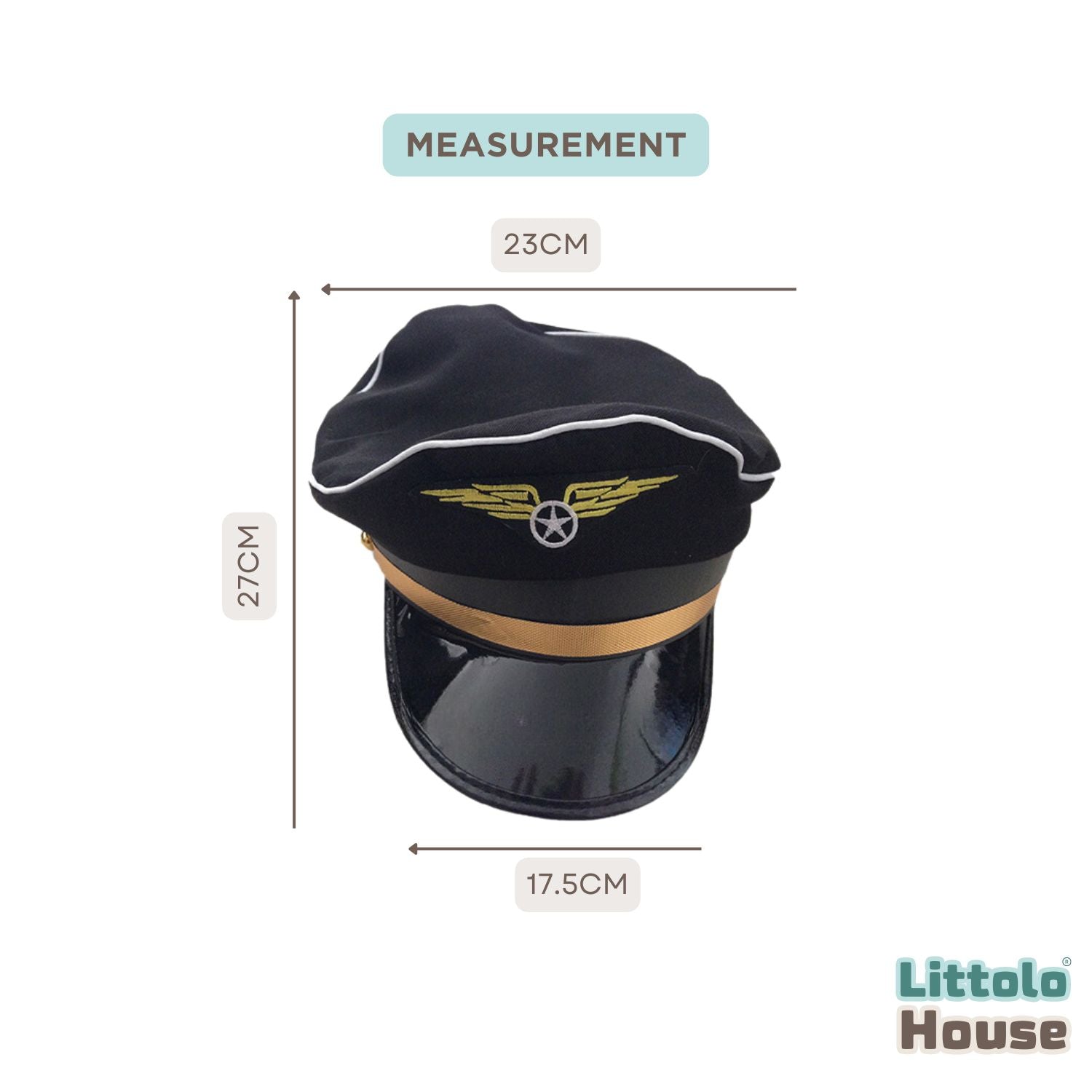 Police Hat & Accessories Set Decorative addons A041 | Adult | Black
