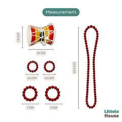 Baby Shiv Damru & Rudraksha Set A053 | Set of 5 | Multicolour