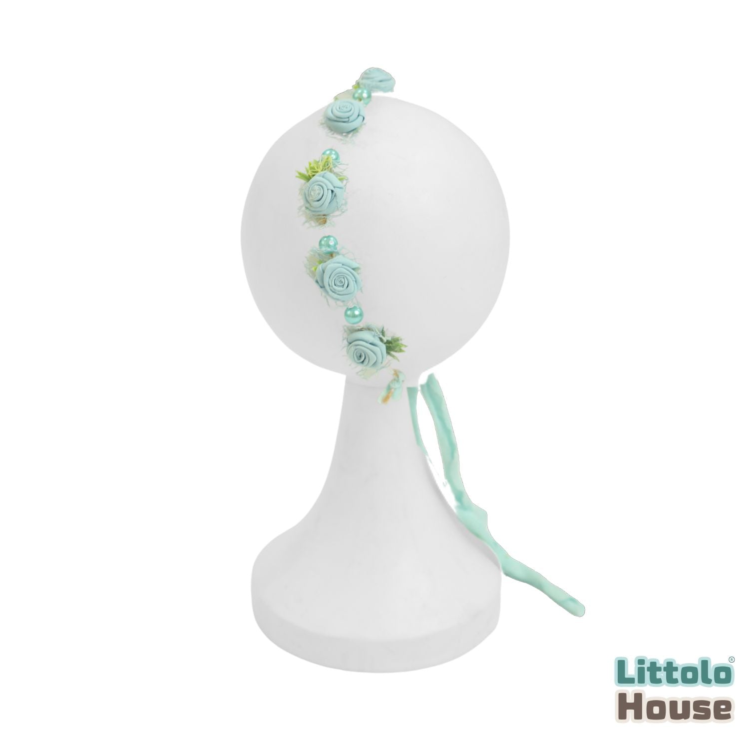 Pearl & Flower Headband H091 | 1Y | Sky