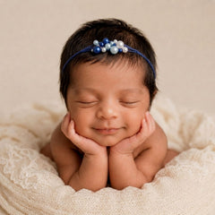 Elegant Pearl Bead Headband H125 | Blue Shades