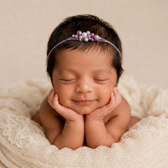 Elegant Pearl Bead Headband H125 | Purple White Shades