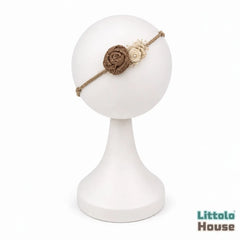 Chic Floral Grace Headband H130 | Light Brown