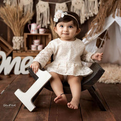 Numeric 1 for First Birthday | Wooden Decorative | White