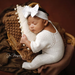 Baby Knitted Rompers O014 Outfit | NB | White