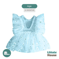 Baby Girl Net Frill Sunflower Print Outfit O017 | 3M | Sky