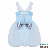 Baby Girl Stylish Cindrella Bow Knot Baby Girl Frock O019 | 3M | Sky
