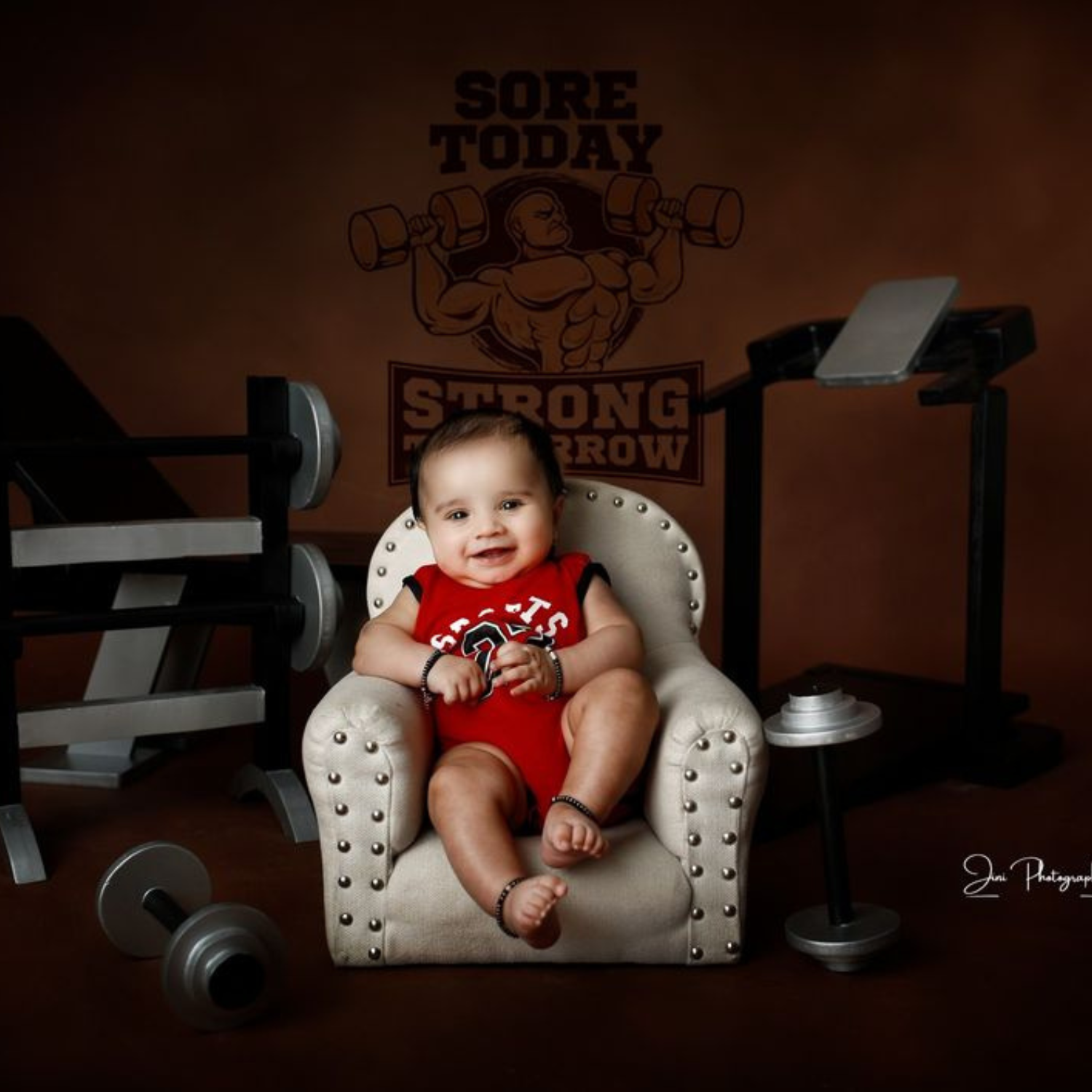 Baby Boy 23 Jersey With Hat Outfit O051 | 1Y | Red Black
