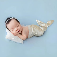 Baby Girl Mermaid Costume with Hairband Outfit O061 | 3M | Golden