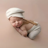 Baby Boy Straps Pant with Cap O124 | NB | Off White