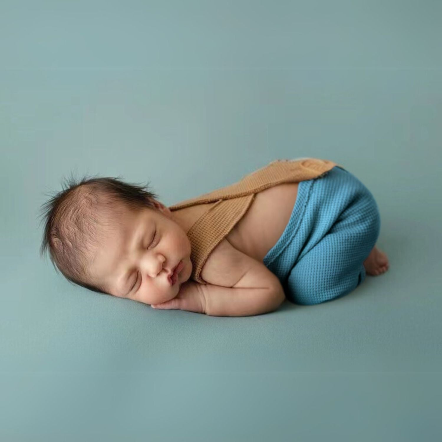 Baby Boy Straps Pant with Cap O124 | 2M | Teal