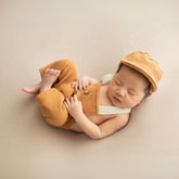 Baby Boy Straps Pant with Cap O124 | NB | Tawny