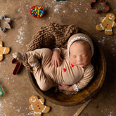 Baby Stylish Romper with Bonnet O131 | NB | Beige