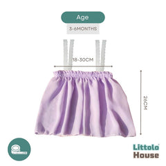 Baby Girl Chiffon Lace Embroidered Tie Knot Shoulder Sleeveless Top O142 | 3M | Purple