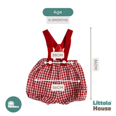 Baby Chef Costume Shorts with Cap & Bow Tie O174 | 3M | Red White