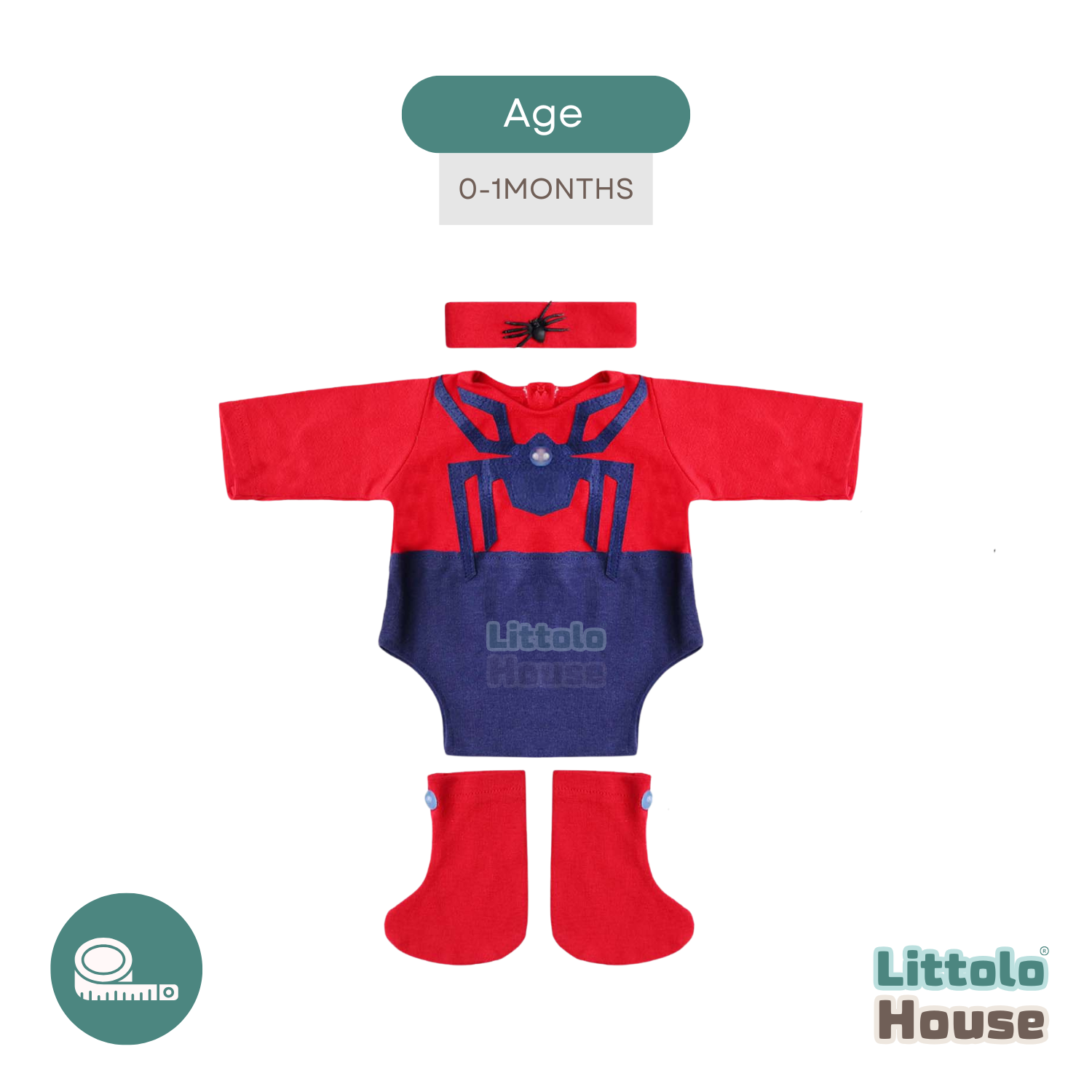 Baby Spiderman Costume with Acessories O195 | NB | Red Blue