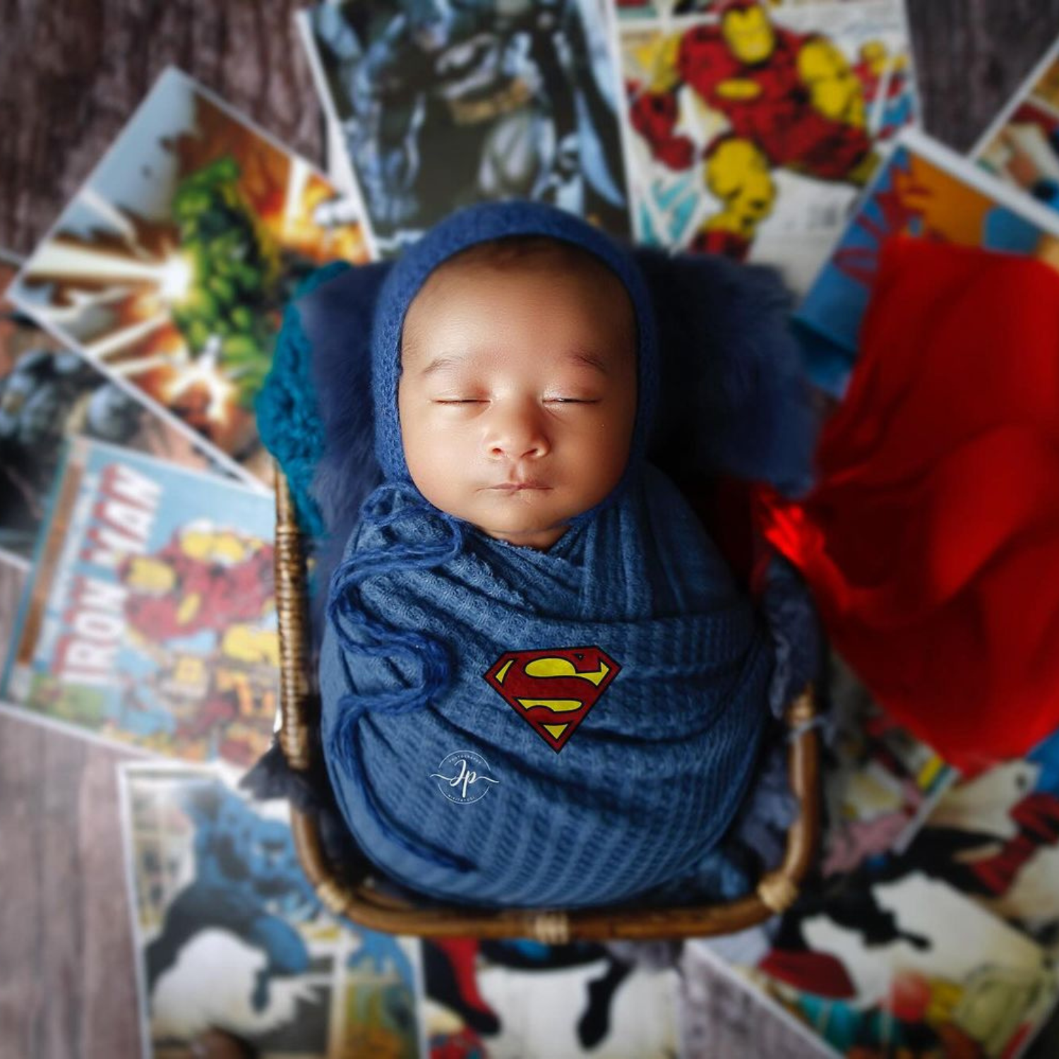 Baby Superhero Theme Costume O200 | NB | Blue Red