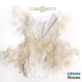 Baby Girl Net Lace Romper with Headband O208 | 3M | Cream