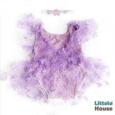 Baby Girl Net Lace Romper with Headband O208 | 3M | Purple