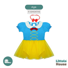 Baby Girl Princess Romper Costume Onesie with Headband O216 | 1Y | Multicolour