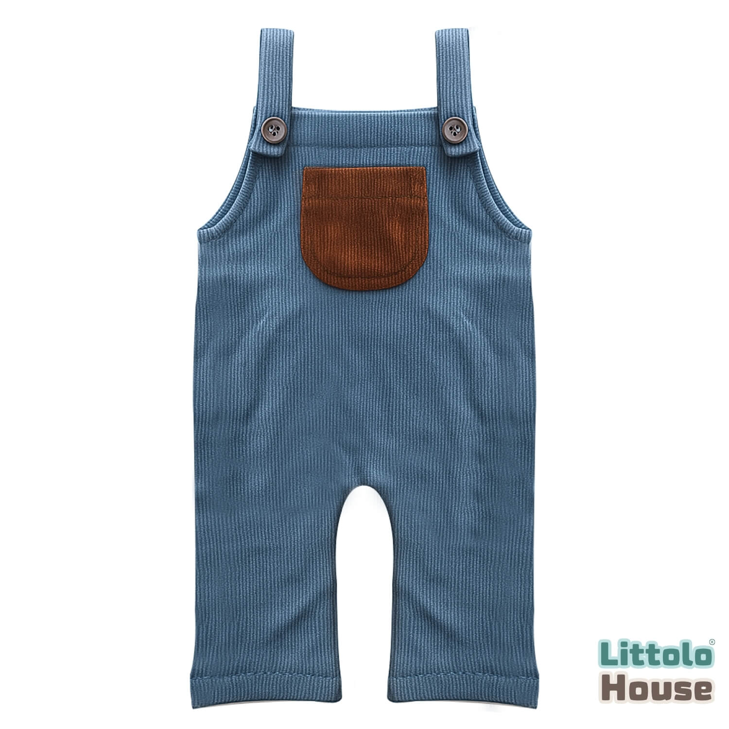 Baby Ribbed Romper O228 | 2M | Steel Blue