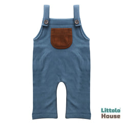 Baby Ribbed Romper O228 | 2M | Steel Blue
